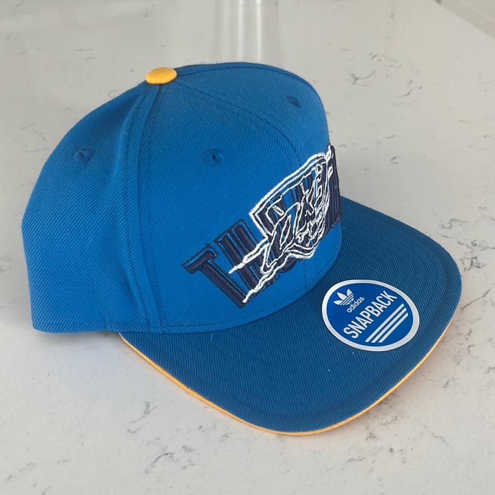 Blue And Yellow Addias OKC Thunder Embroidered Baseball Snapback Cap